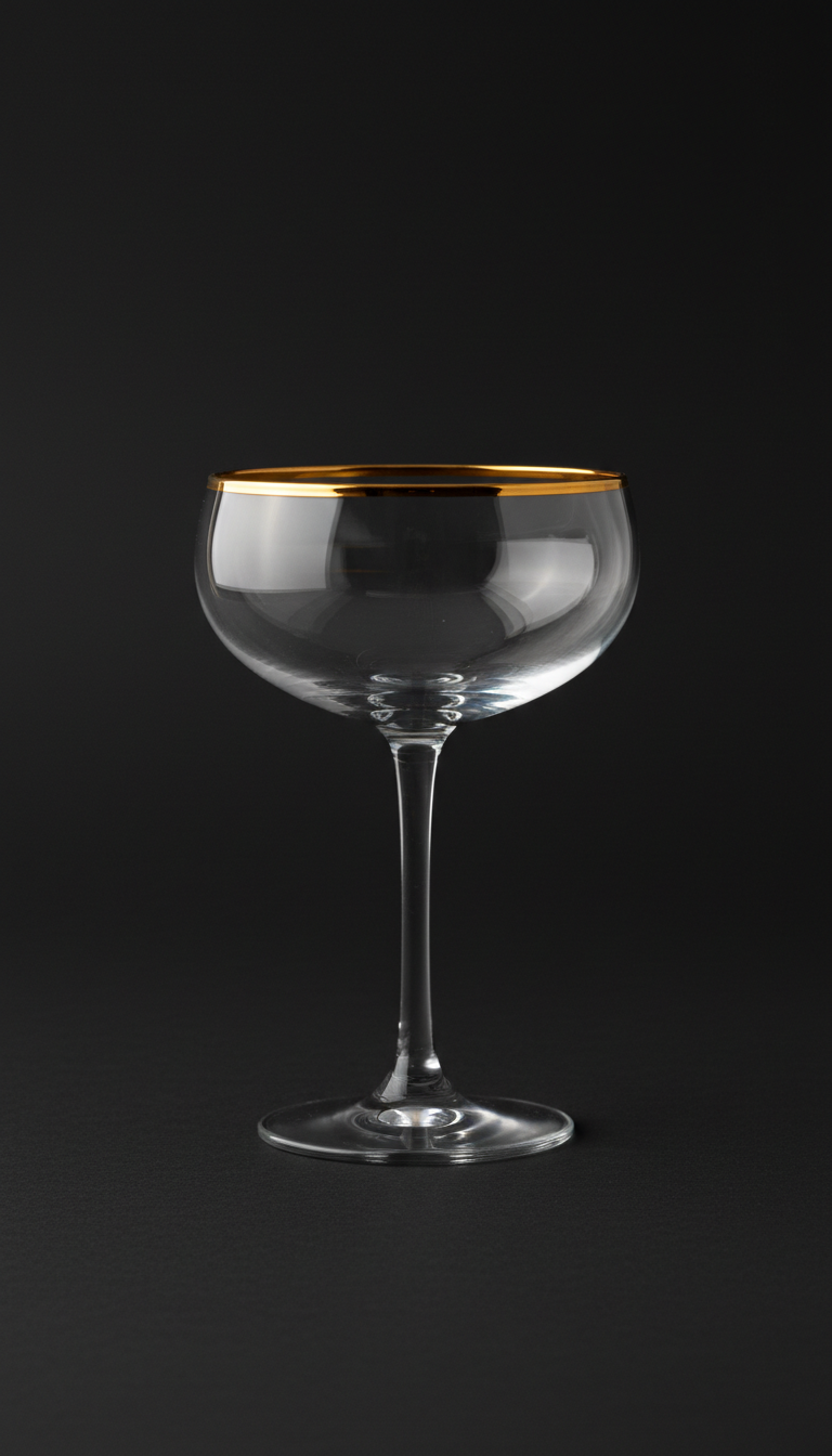 Golden rim coupe glass
