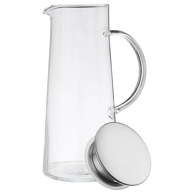 Borosilicate Glass Jug 1370ml - Compact Serving Solution | Ideal for Daily Use & Small Families | Oven & Fridge Safe | Sturdy No-Slip Handle | Timeless Transparent Design